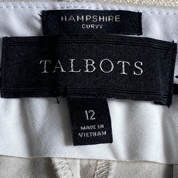 NWOT Talbots Hampshire Curvy Cream Ankle Pants - Picture 7 of 9